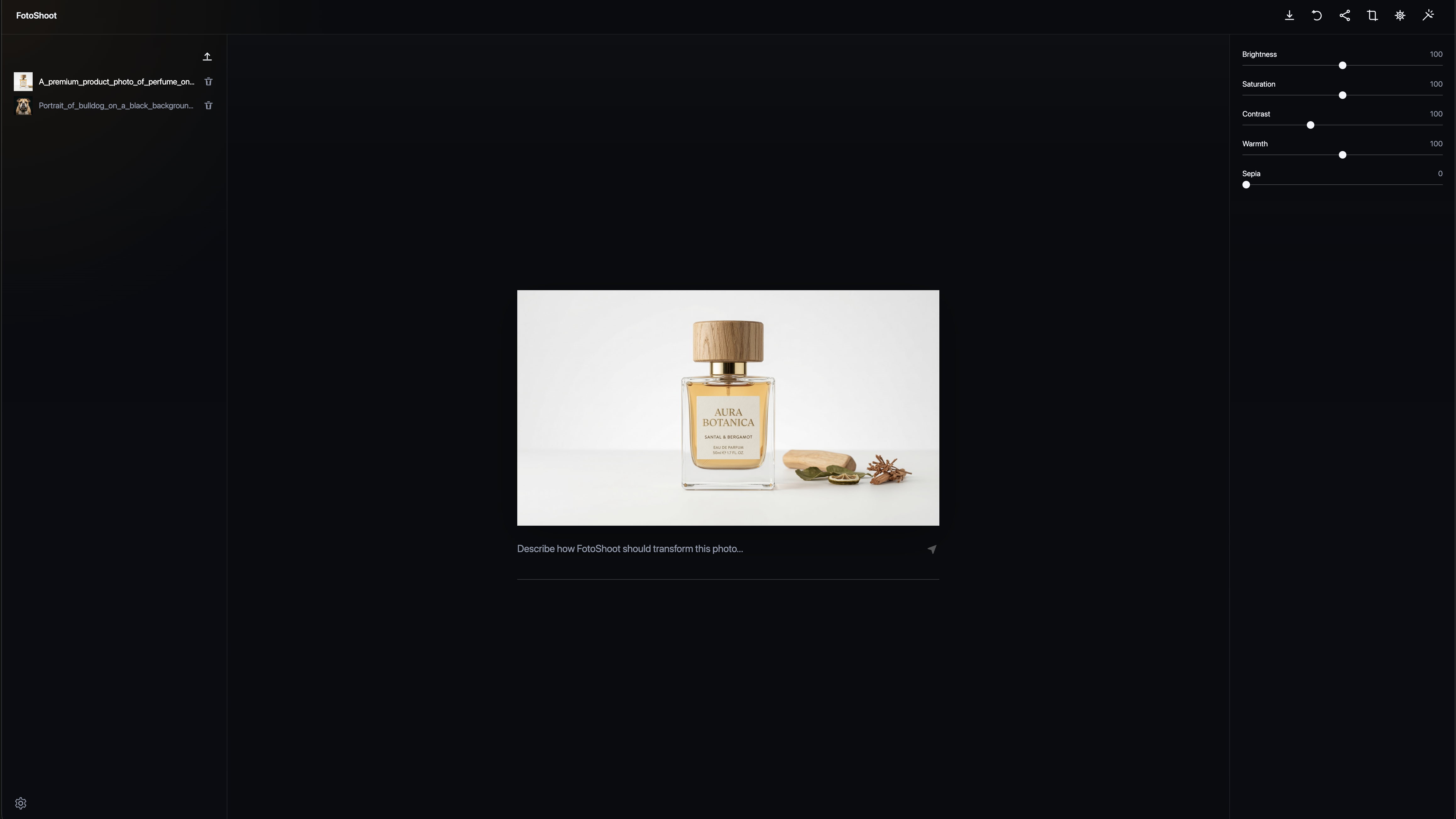 FotoShoot app interface